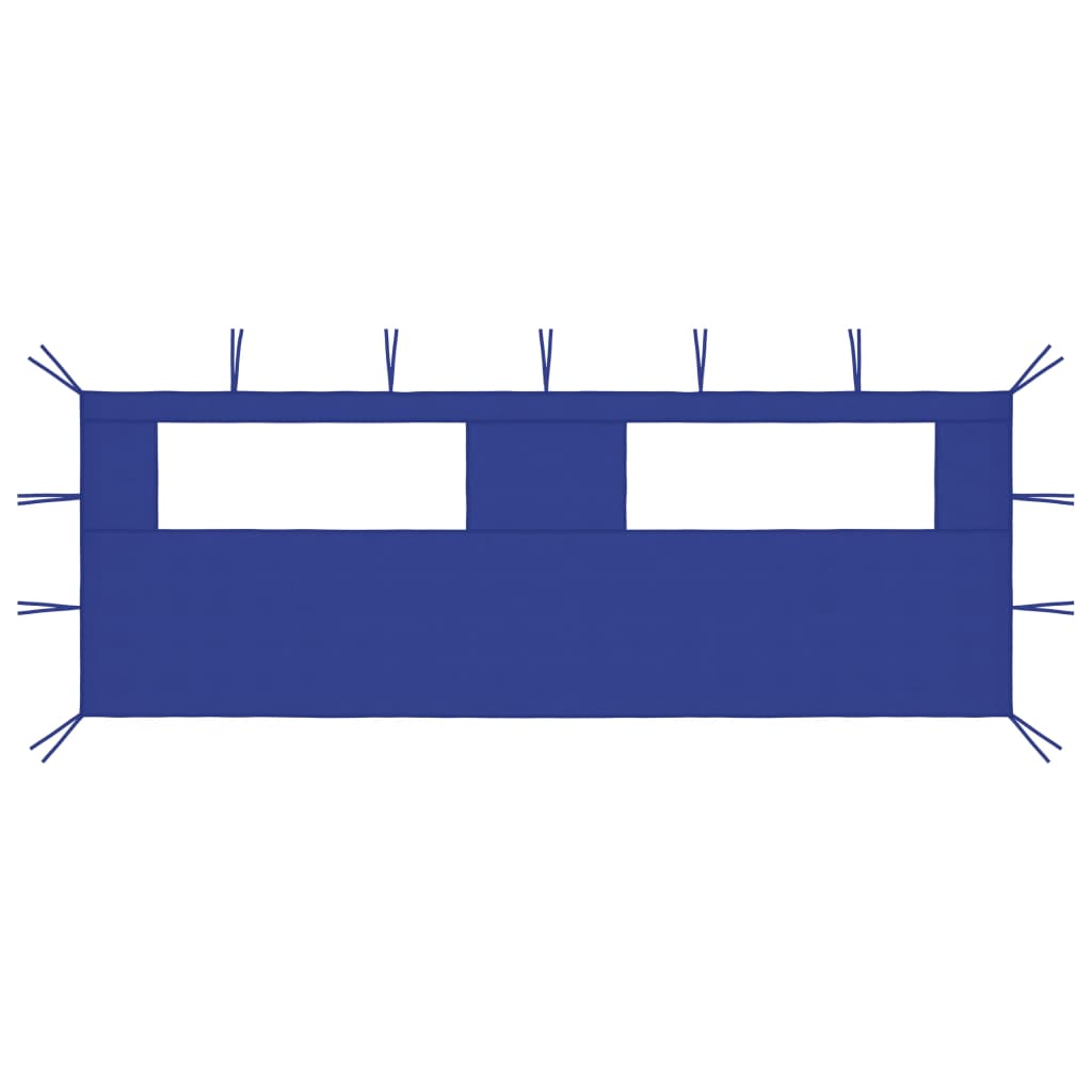 Gazebo Sidewall with Windows 6x2 m Blue - Brittle & Co