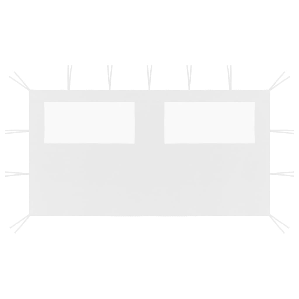 Gazebo Sidewall with Windows 4x2 m White - Discount Dealers