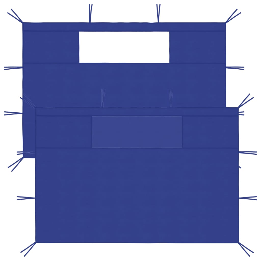 Gazebo Sidewalls with Windows 2 pcs Blue - Design Hut