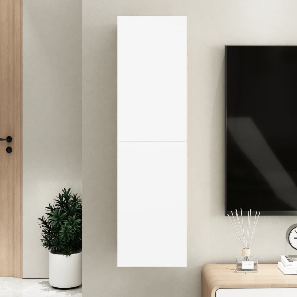 TV Cabinet White 30.5x30x110 cm Engineered Wood - Merkel Designers