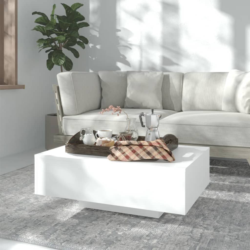 Coffee Table White 85x55x31 cm Engineered Wood - Brittle & Co