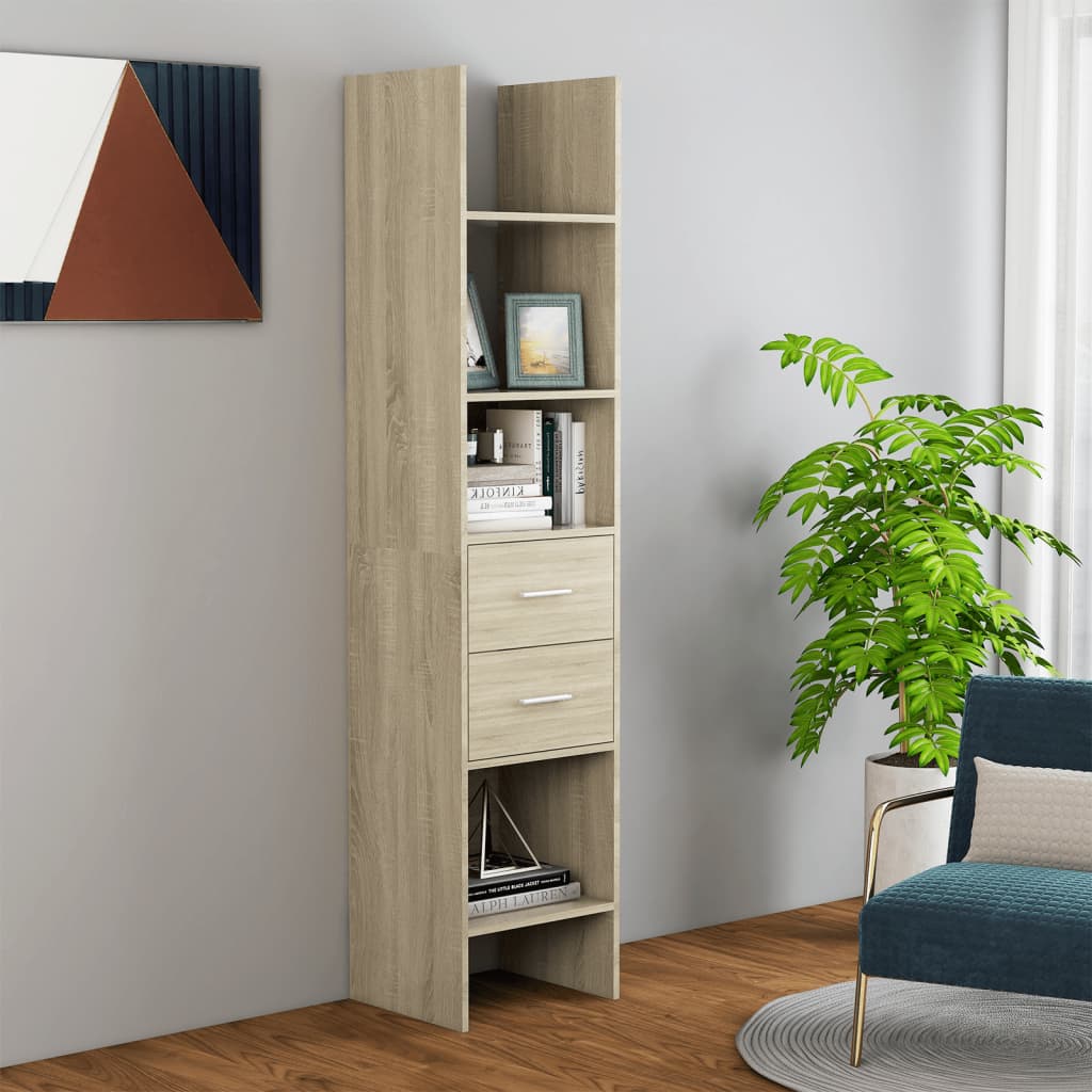 Book Cabinet Sonoma Oak 40x35x180 cm Engineered Wood - The Home Maker