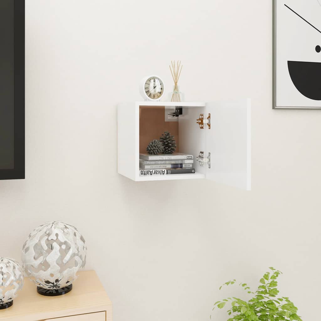 Wall Mounted TV Cabinet White 30.5x30x30 cm - Sid & Sam