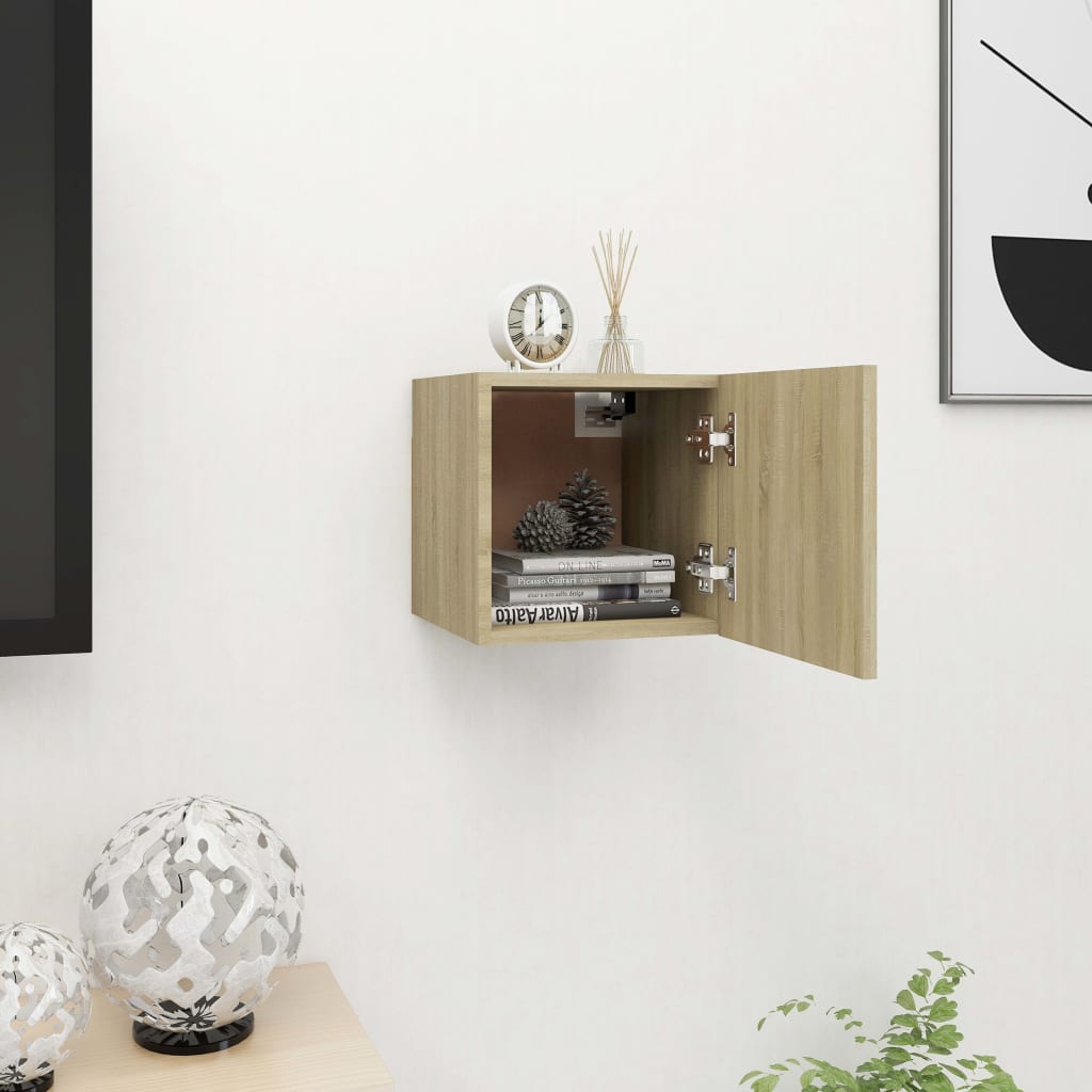 Wall Mounted TV Cabinet Sonoma Oak 30.5x30x30 cm - Direct Imports