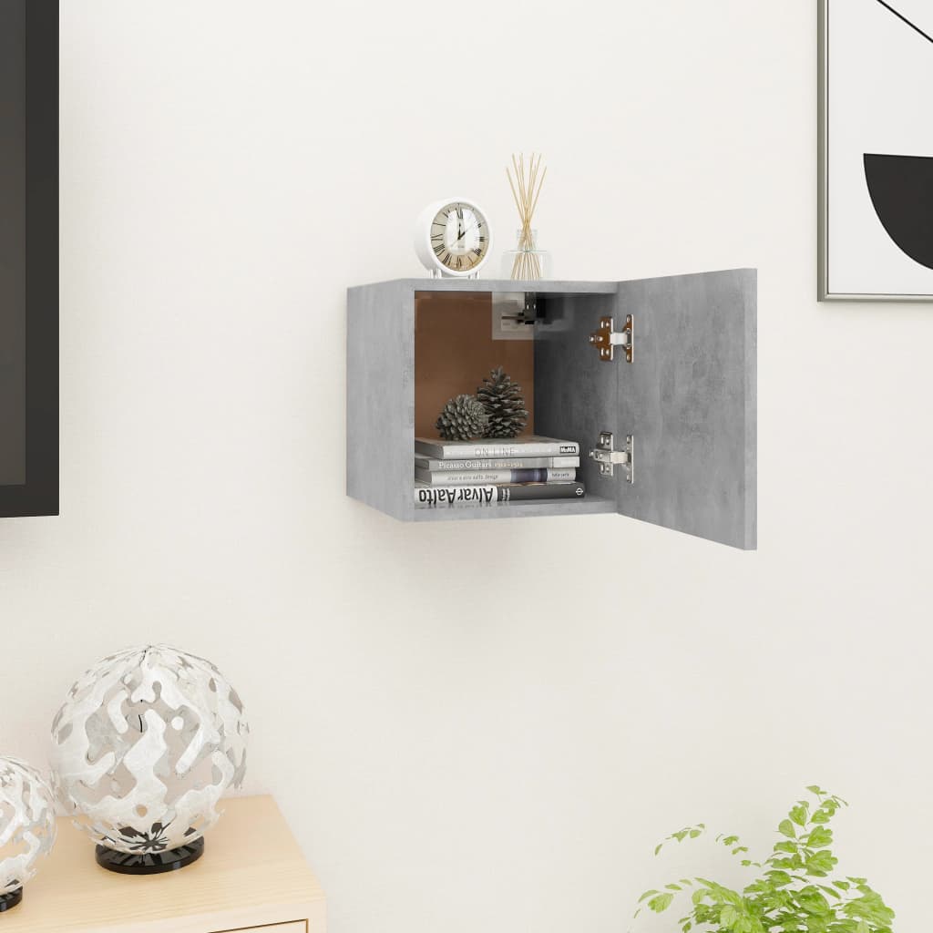 Wall Mounted TV Cabinet Concrete Grey 30.5x30x30 cm - Casper Homes