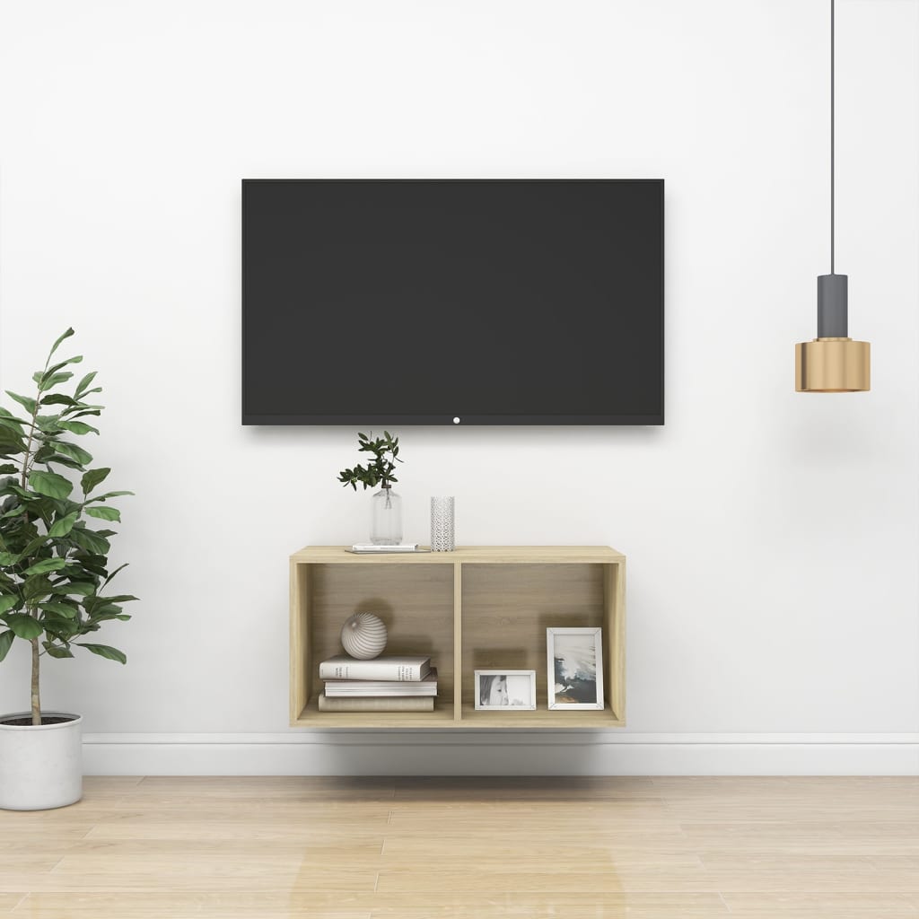 Wall-mounted TV Cabinet Sonoma Oak 37x37x72 cm Engineered Wood - Style and Chic