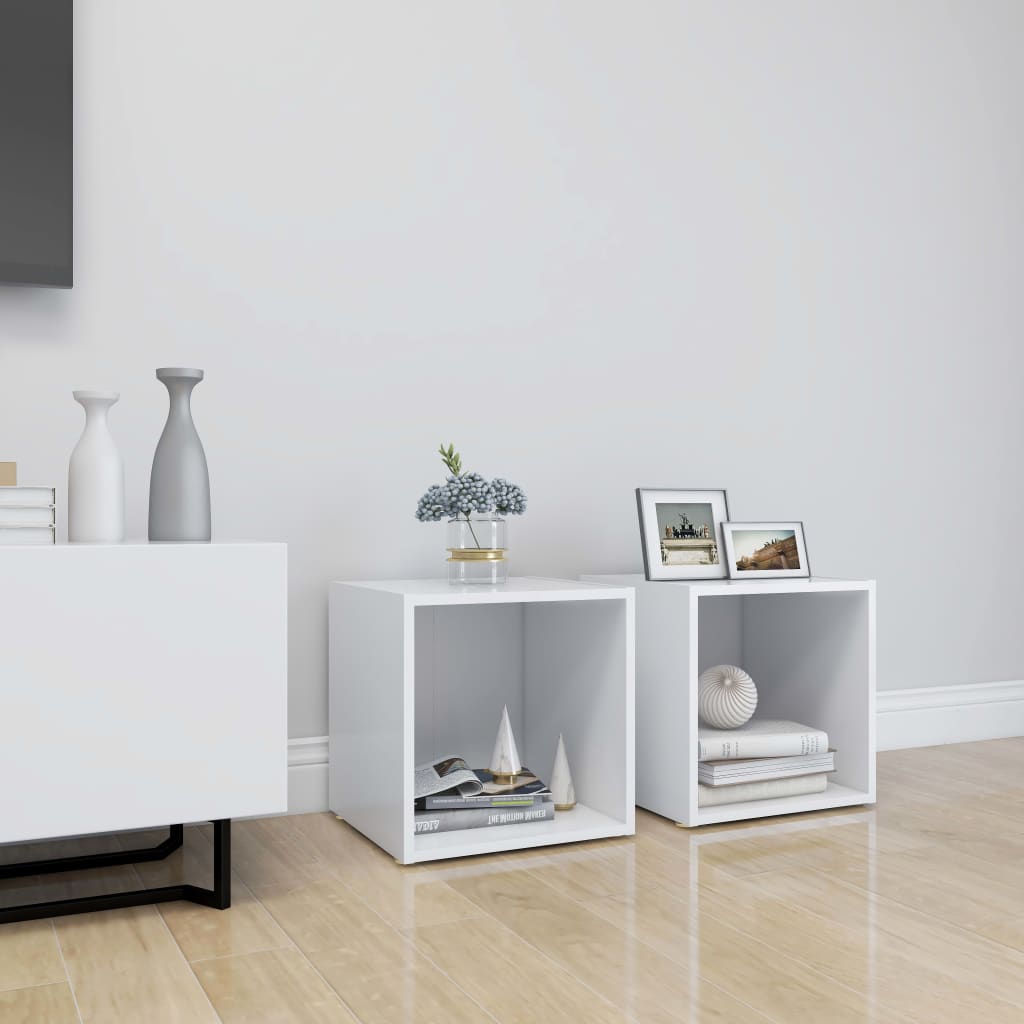 TV Cabinets 2 pcs White 37x35x37 cm Engineered Wood - Tyrell & Tyrell