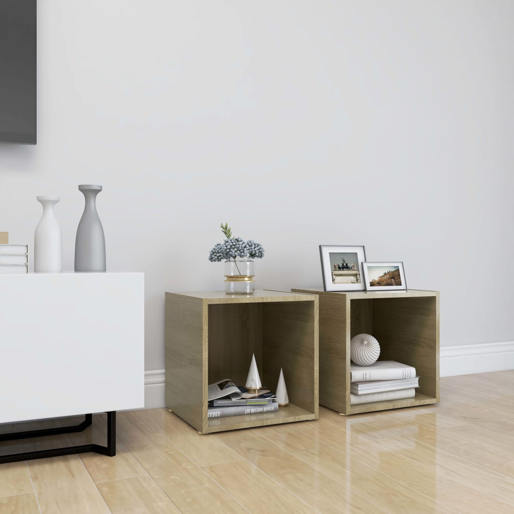 TV Cabinets 2 pcs Sonoma Oak 37x35x37 cm Engineered Wood - Tyrell & Tyrell