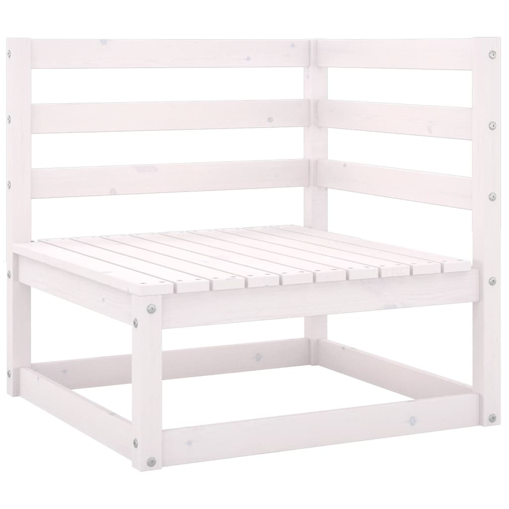 Garden Corner Sofa White Solid Wood Pine - Style and Chic