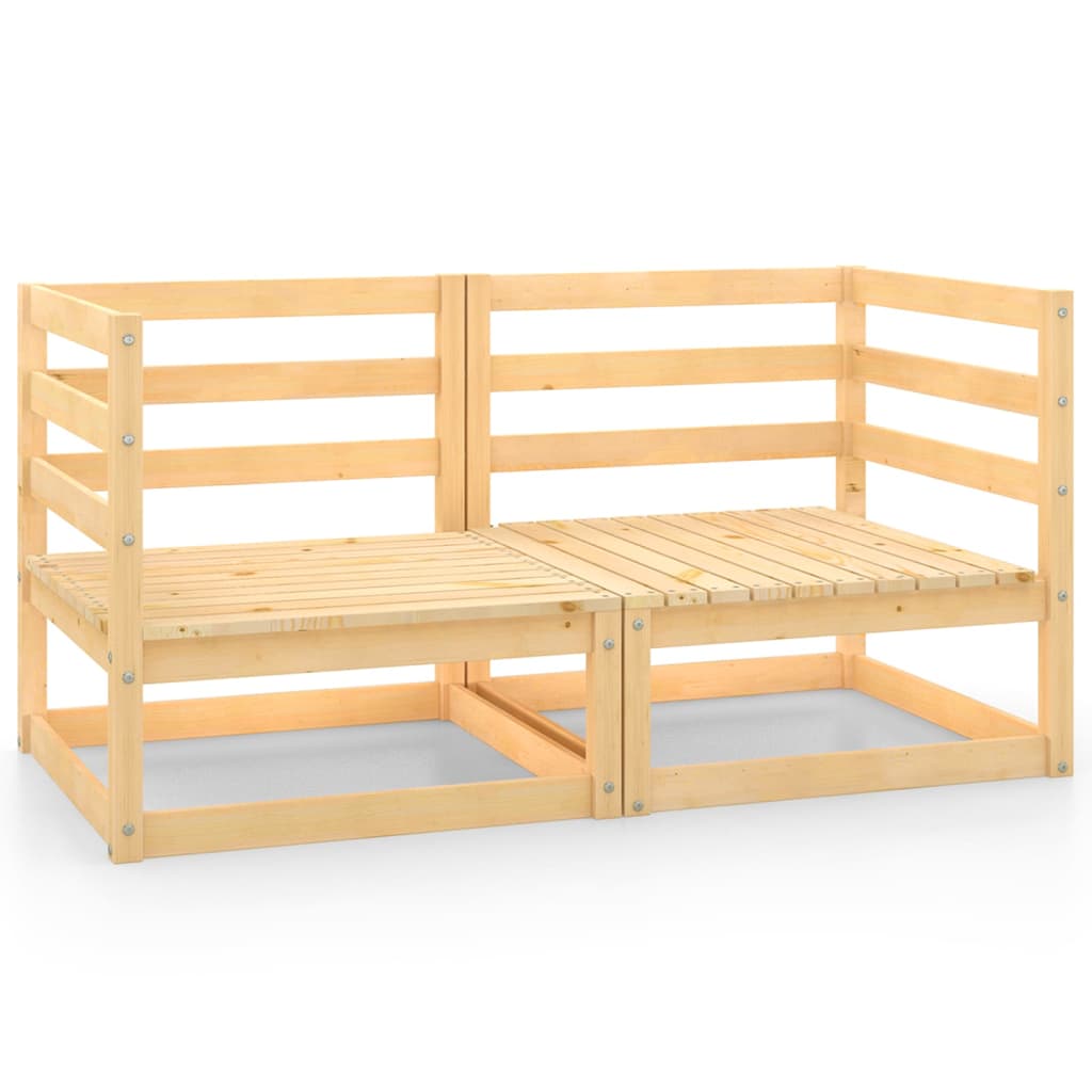 Garden Corner Sofas 2 pcs Solid Wood Pine - Style and Chic