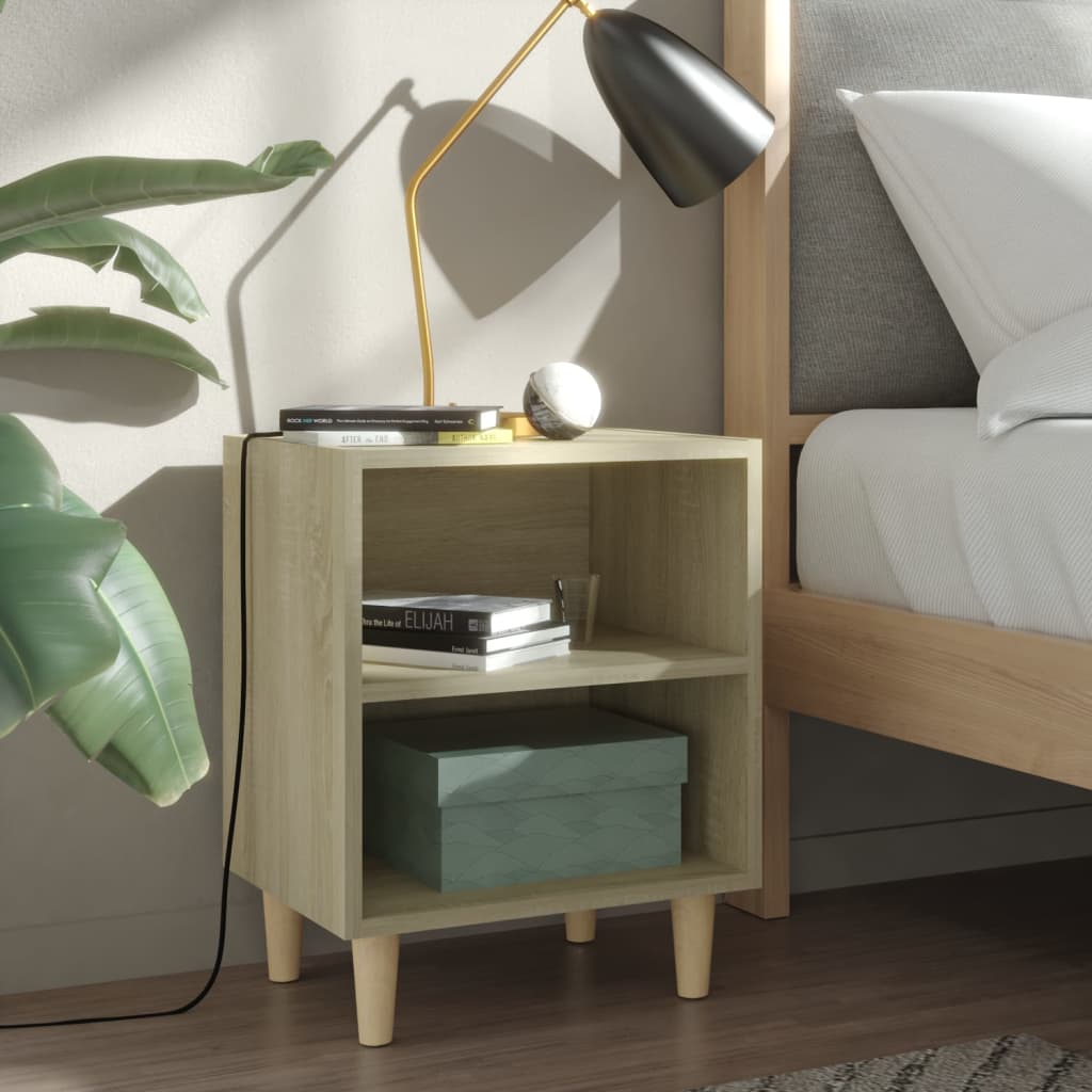 Bedside Table - ABBOTT Thorne Nightstand Sonoma Oak 40cm - Design Hut