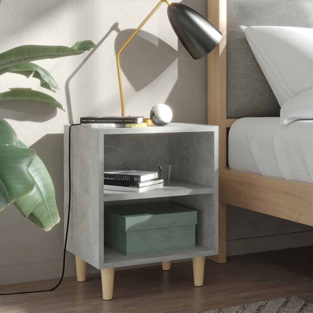 Bedside Table - ABBOTT Jaxon Nightstand Concrete Grey 40cm - Casper Homes