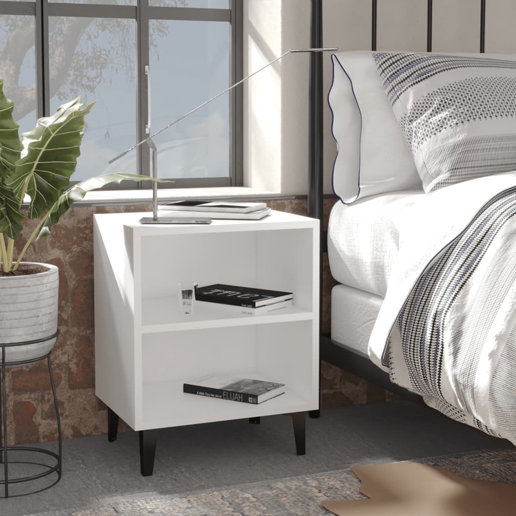 Bedside Table - WATERLOO Paxon 2 Piece Nightstand White 40cm - Casper Homes