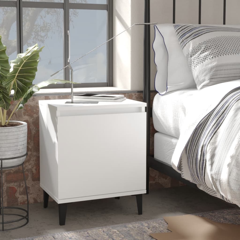 Bedside Table - WATERLOO Nova 2 Piece Nightstand White 40cm - Style and Chic