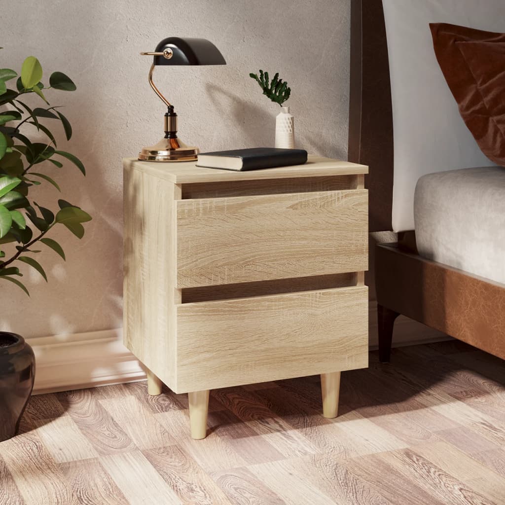 Bedside Table - QUESNEL Nightstand Sonoma Oak 40cm - Design Hut