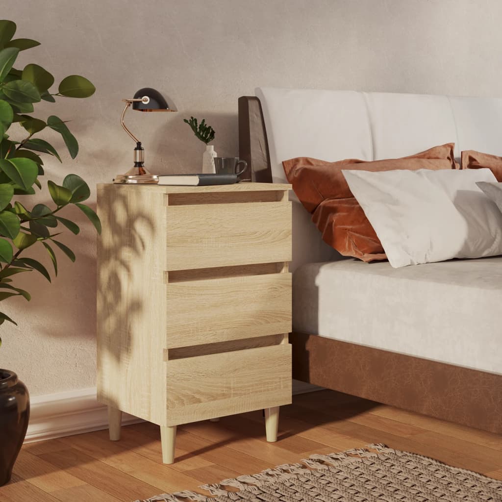 Bedside Table - MORRIS Nightstand Sonoma Oak 40cm - Merlin Deals