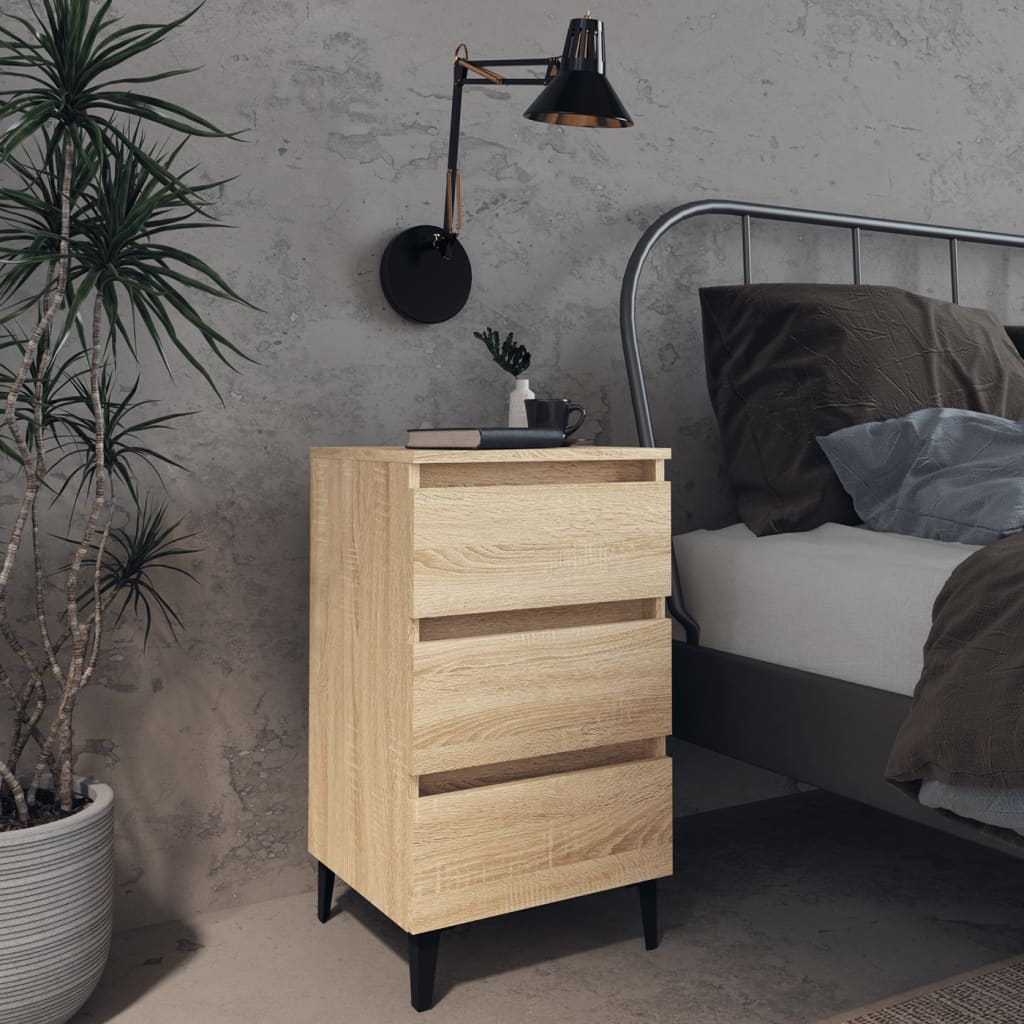 Bedside Table - MORGAN Nightstand Sonoma Oak 40cm - Direct Imports