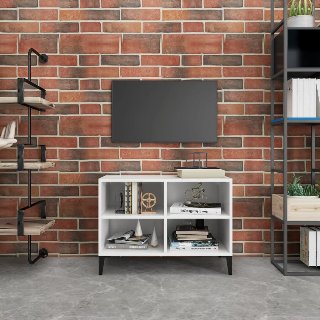 TV Cabinet with Metal Legs White 69.5x30x50 cm - Millennium Furniture