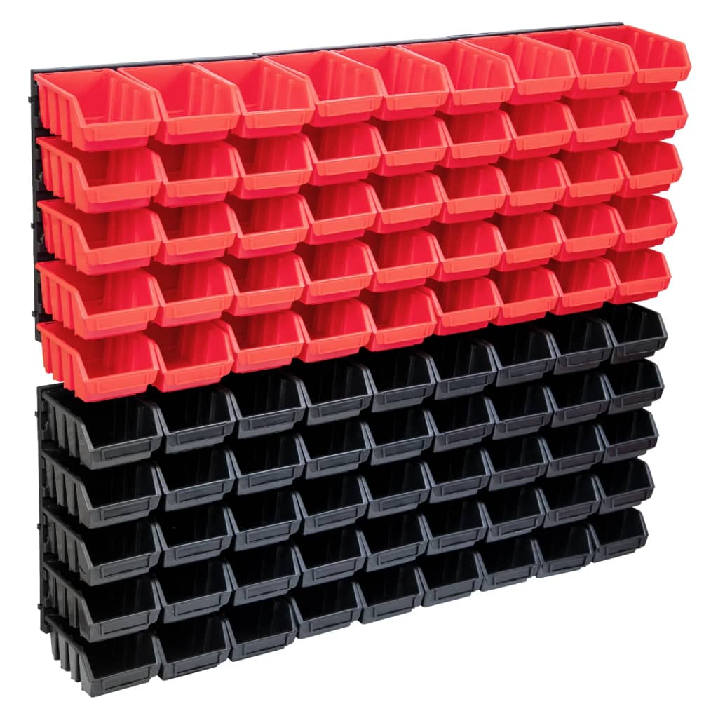 Storage Bin Kit with Wall Panels Red and Black - Sid & Sam
