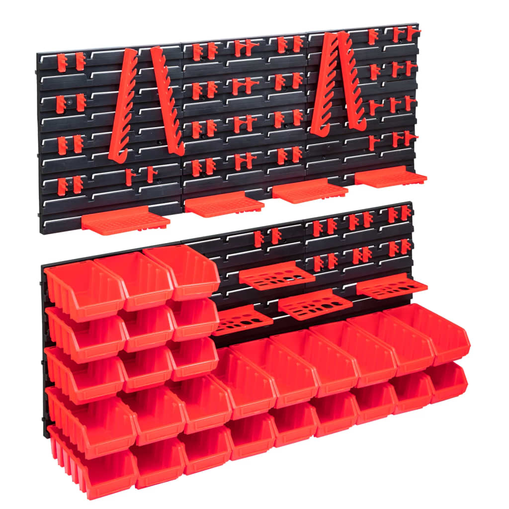 103 Piece Storage Bin Kit with Wall Panels Red and Black - Tyrell & Tyrell