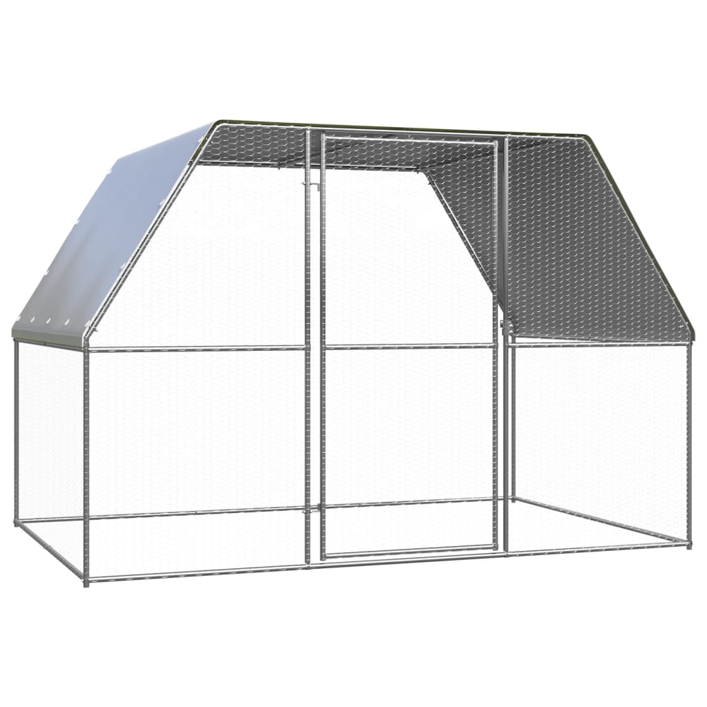 Outdoor Chicken Cage 3x2x2 m Galvanised Steel - Casper Homes