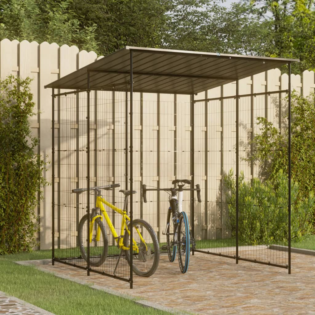 Bicycle Shed 190x190x222 cm Steel Black - Sid & Sam