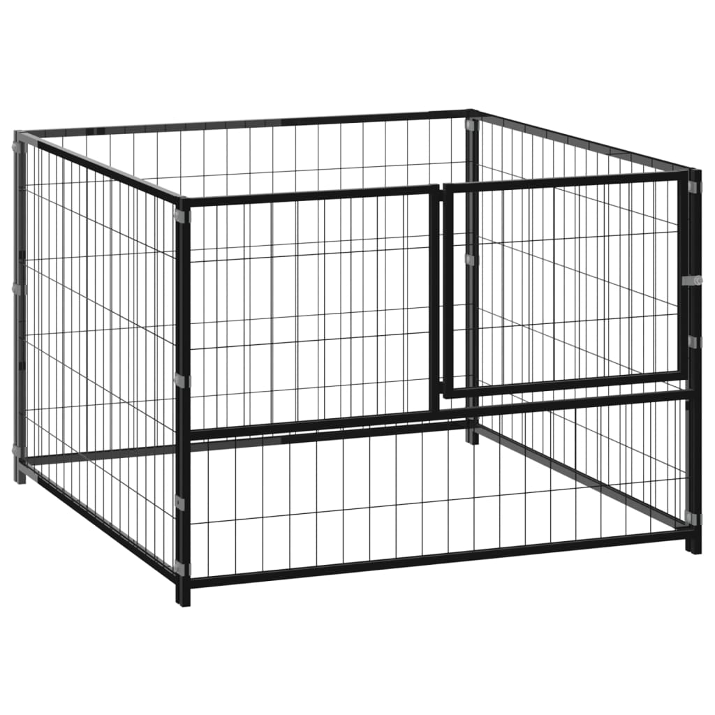 Dog Kennel Black 100x100x70 cm Steel - Sid & Sam