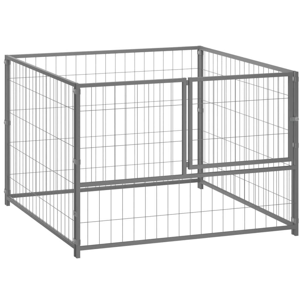 Dog Kennel Silver 100x100x70 cm Steel - Design Hut