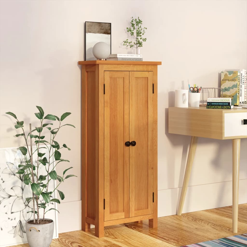 Storage Cabinet 50x22x110 cm Solid Oak Wood - Unbeatable Bargains