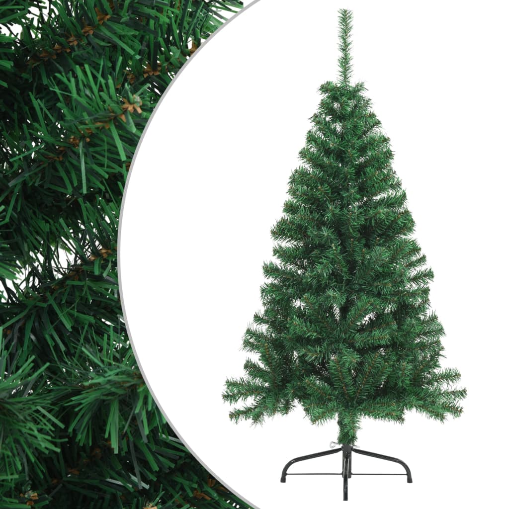 Liro Artificial Half Christmas Tree with Stand Green 120cm PVC - Sid & Sam