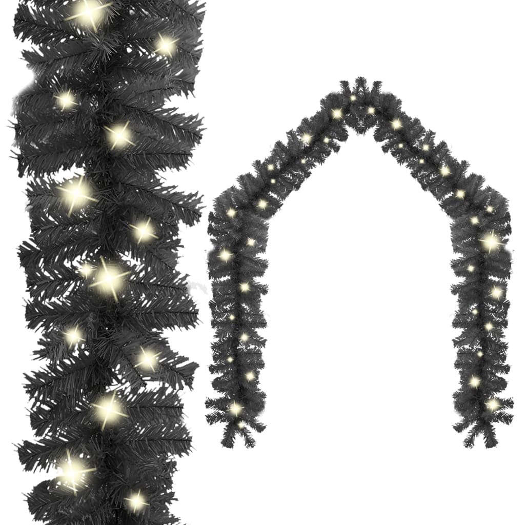 Geile Christmas Garland with LED Lights 20 m Black - Sid & Sam