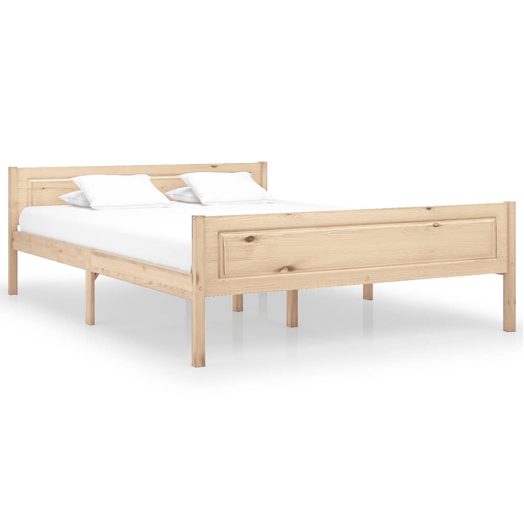 Bed Frame Solid Pinewood 140x200 cm - Unbeatable Bargains