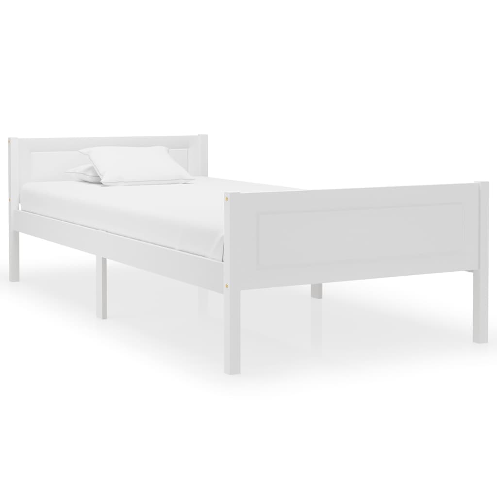 Bed Frame Solid Pinewood White 90x200 cm - Sid & Sam
