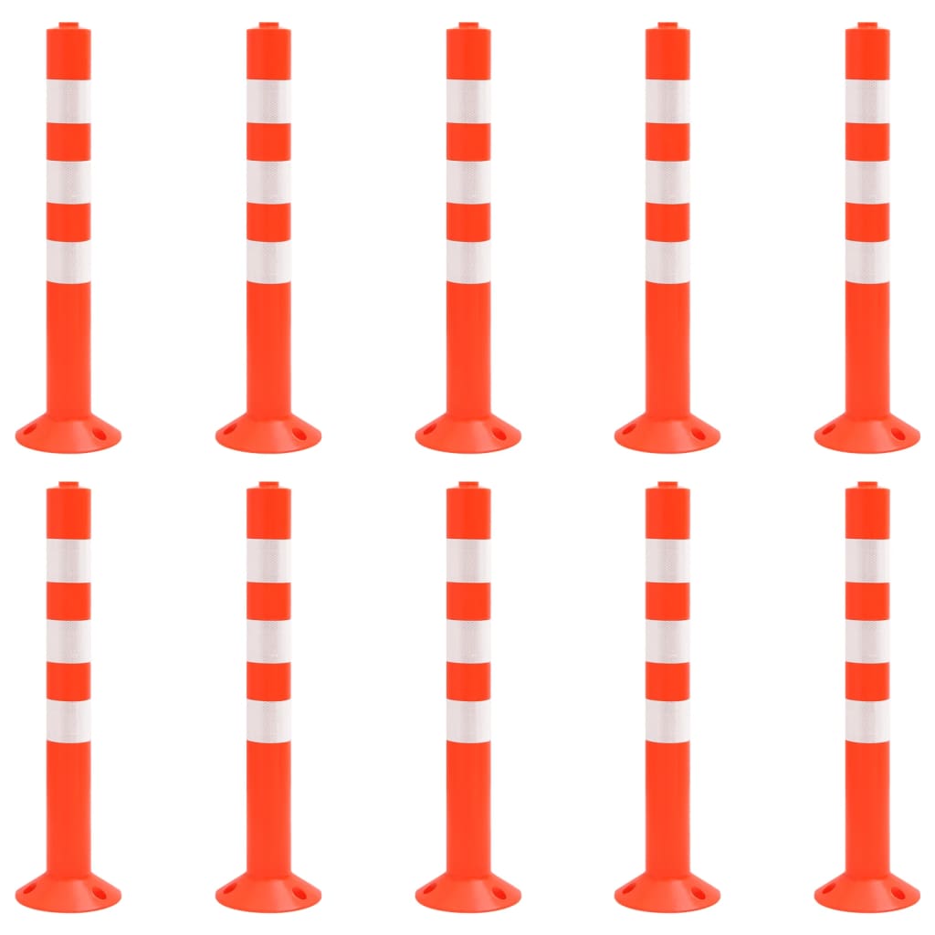 Traffic Control Bollards 10 pcs 75 cm PE - Brittle & Co