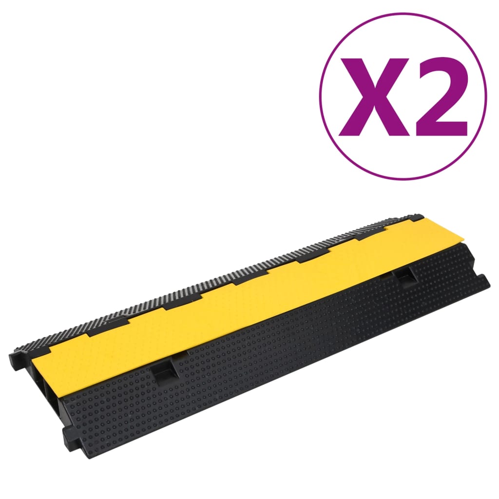 Cable Protector Ramps with 2 Channels 2 pcs 100 cm Rubber - Decor Base