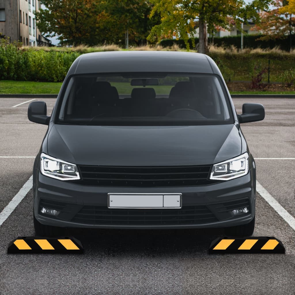 Reflective Parking Blocks 2 pcs 56x15x10 cm Rubber - Tyrell & Tyrell