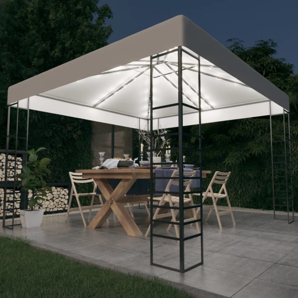 Garden Marquee with LED String Lights 3x3 m White - Merlin Deals
