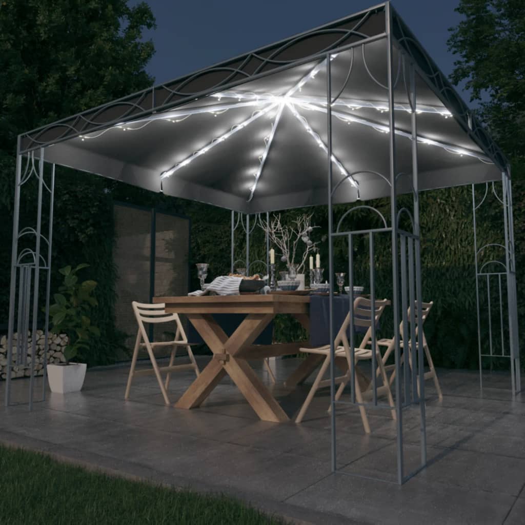Gazebo with LED String Lights 300x300 cm Anthracite - Merlin Deals