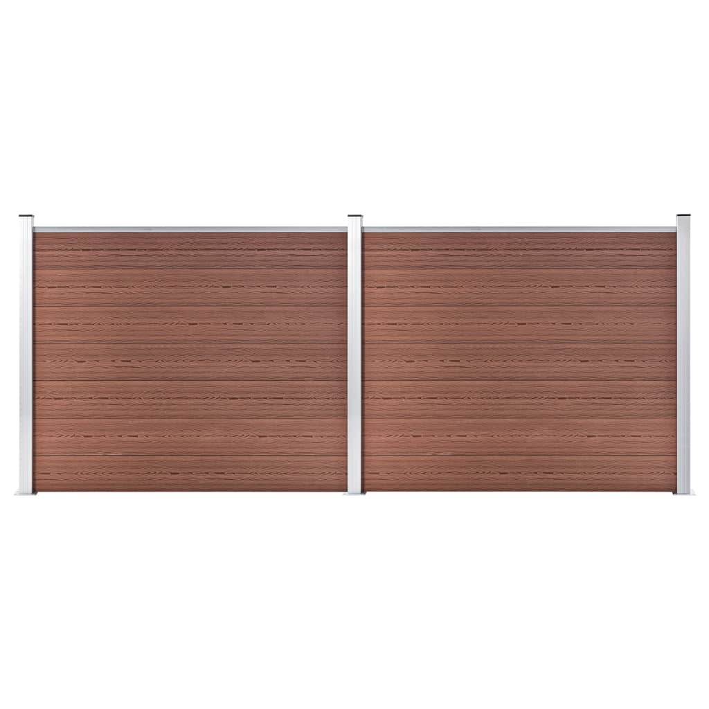 Fence Panel Set WPC 353x146 cm Brown - Casper Homes
