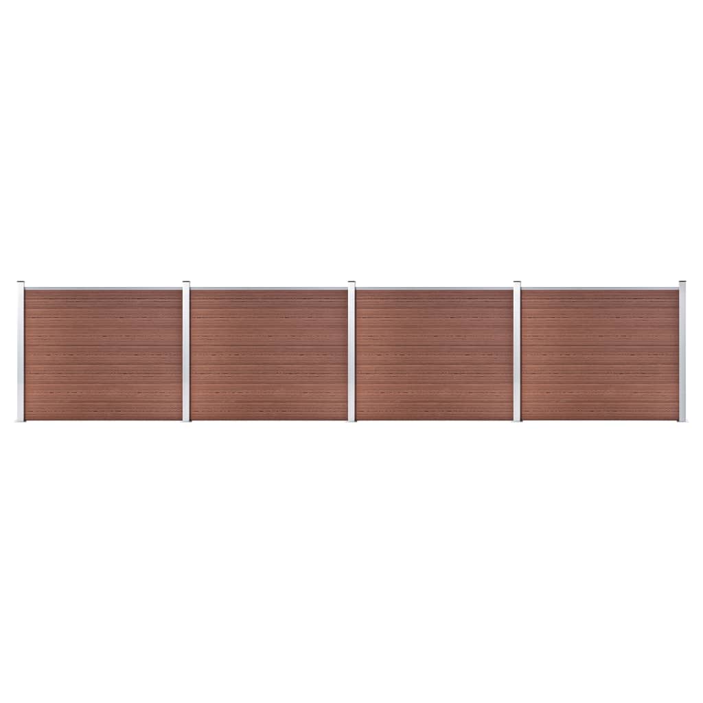 Fence Panel Set WPC 699x146 cm Brown - Casper Homes