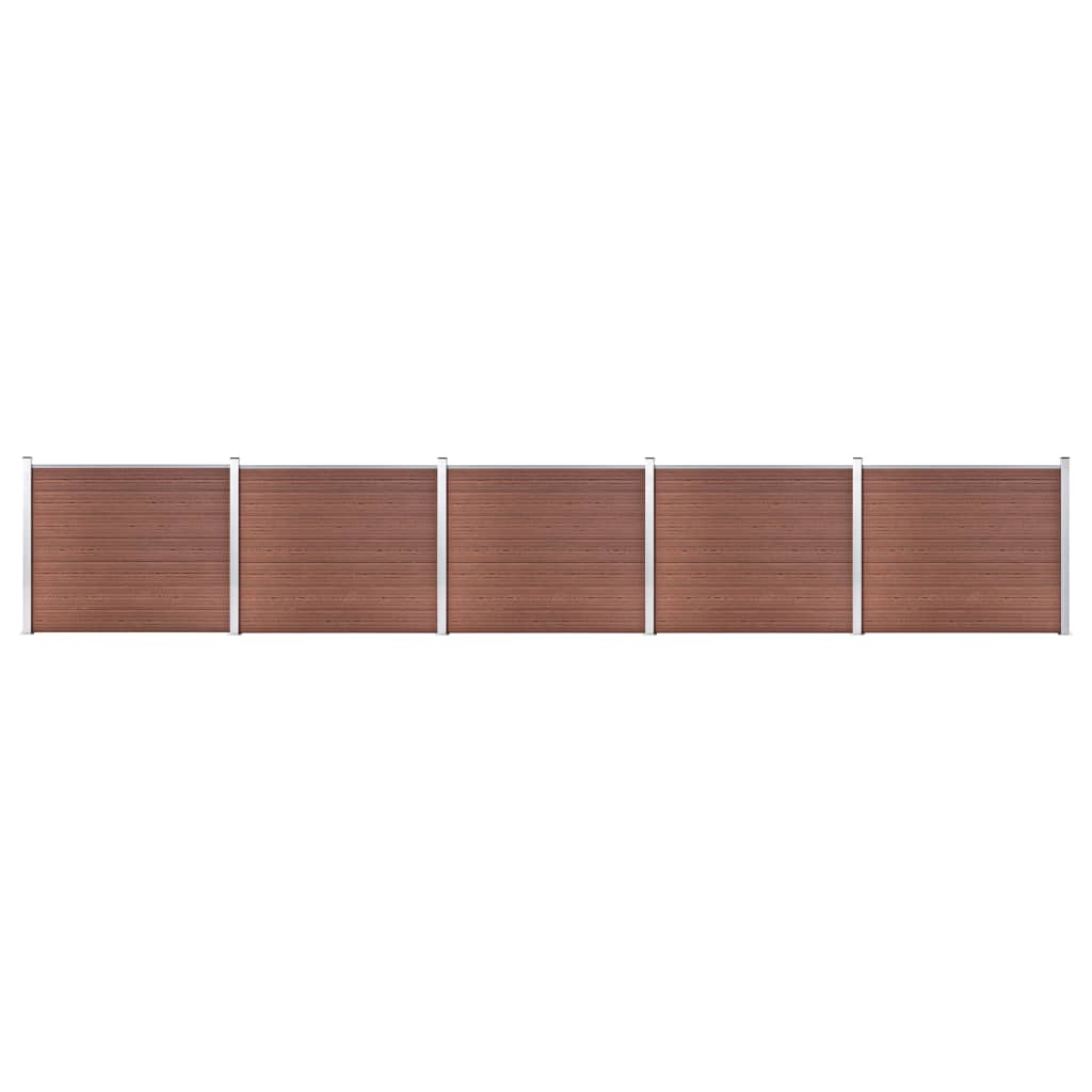 Fence Panel Set WPC 872x146 cm Brown - Tyrell & Tyrell
