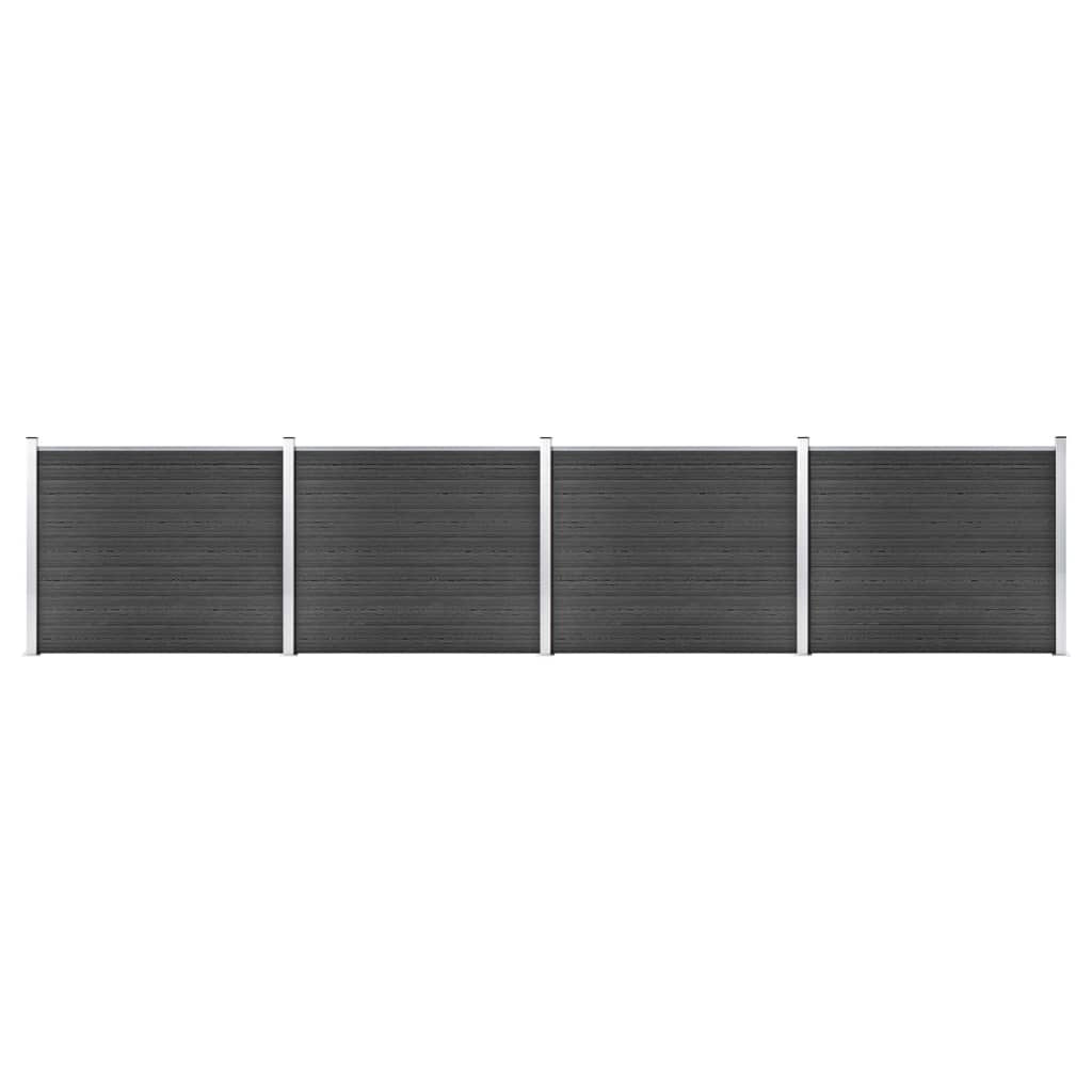 Fence Panel Set WPC 699x146 cm Grey - Merlin Deals