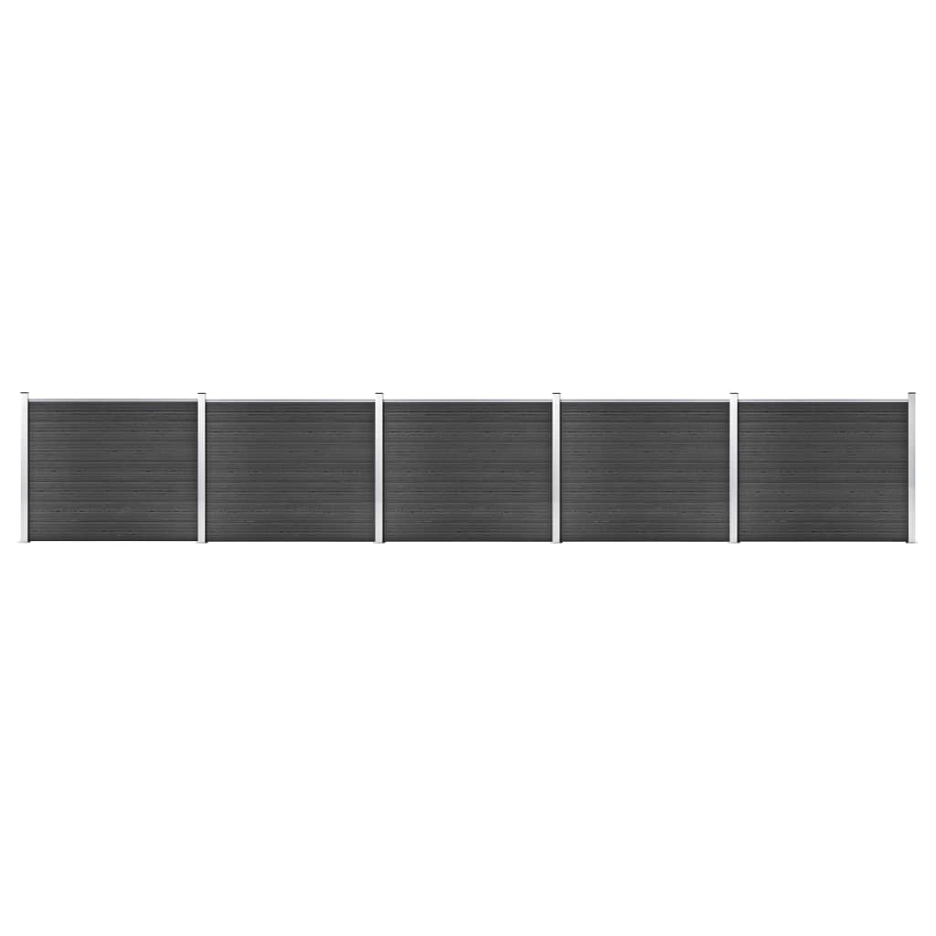 Fence Panel Set WPC 872x146 cm Grey - Casper Homes