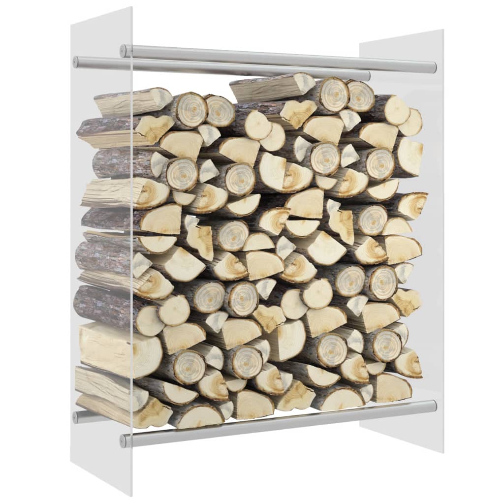 Firewood Rack Transparent 80x35x100 cm Tempered Glass - Style and Chic