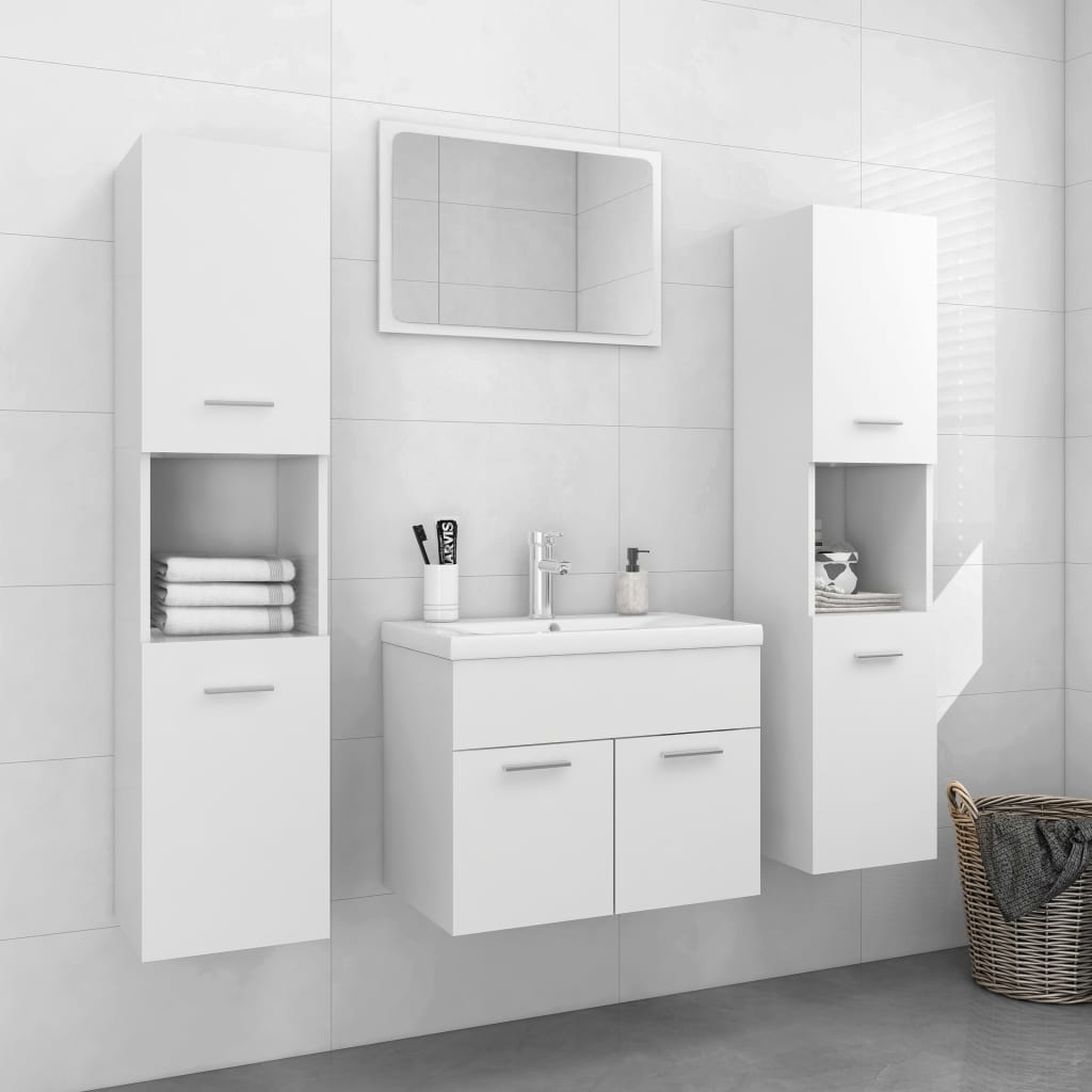Bathroom Furniture Set White Engineered Wood - Merkel Designers