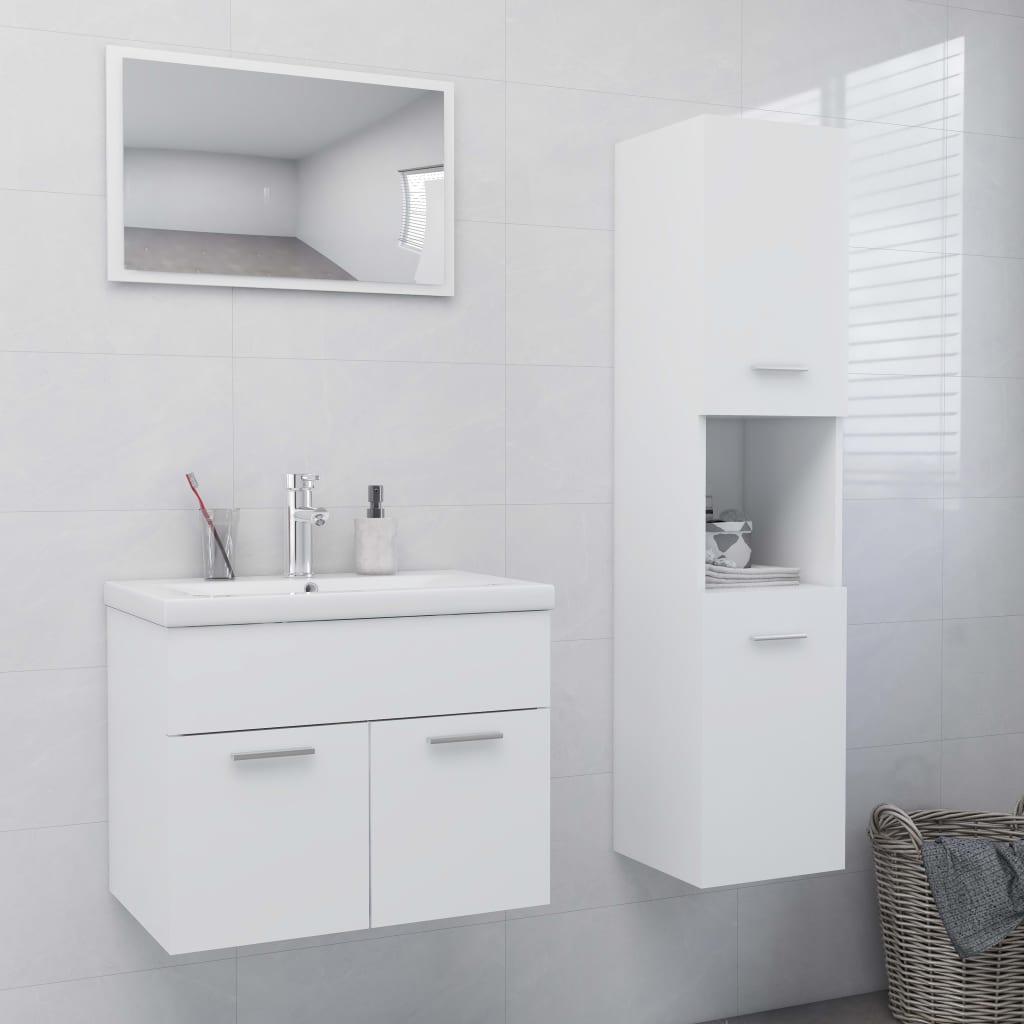 Bathroom Furniture Set White Engineered Wood - Merkel Designers