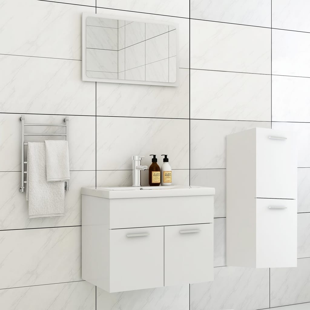 Bathroom Furniture Set White Engineered Wood - Merlin Deals