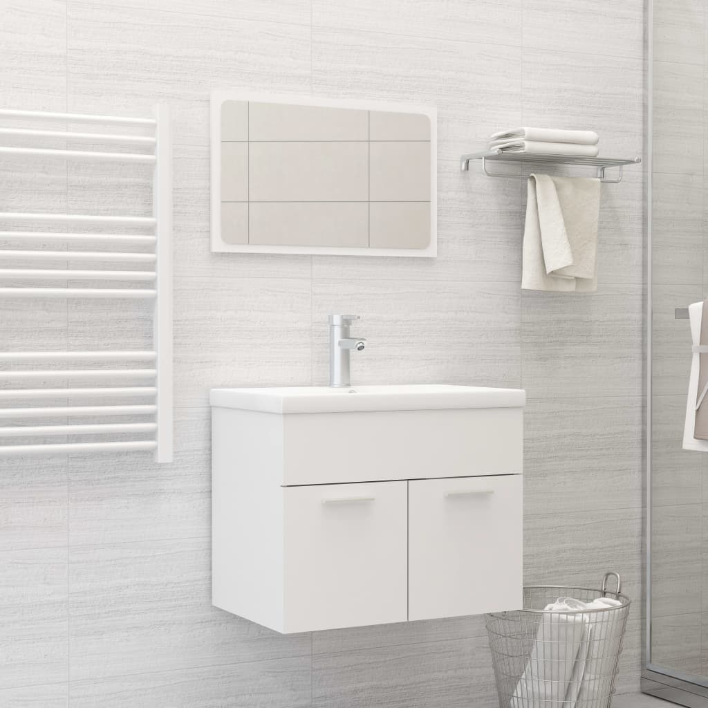 Bathroom Furniture Set White Engineered Wood - Merlin Deals