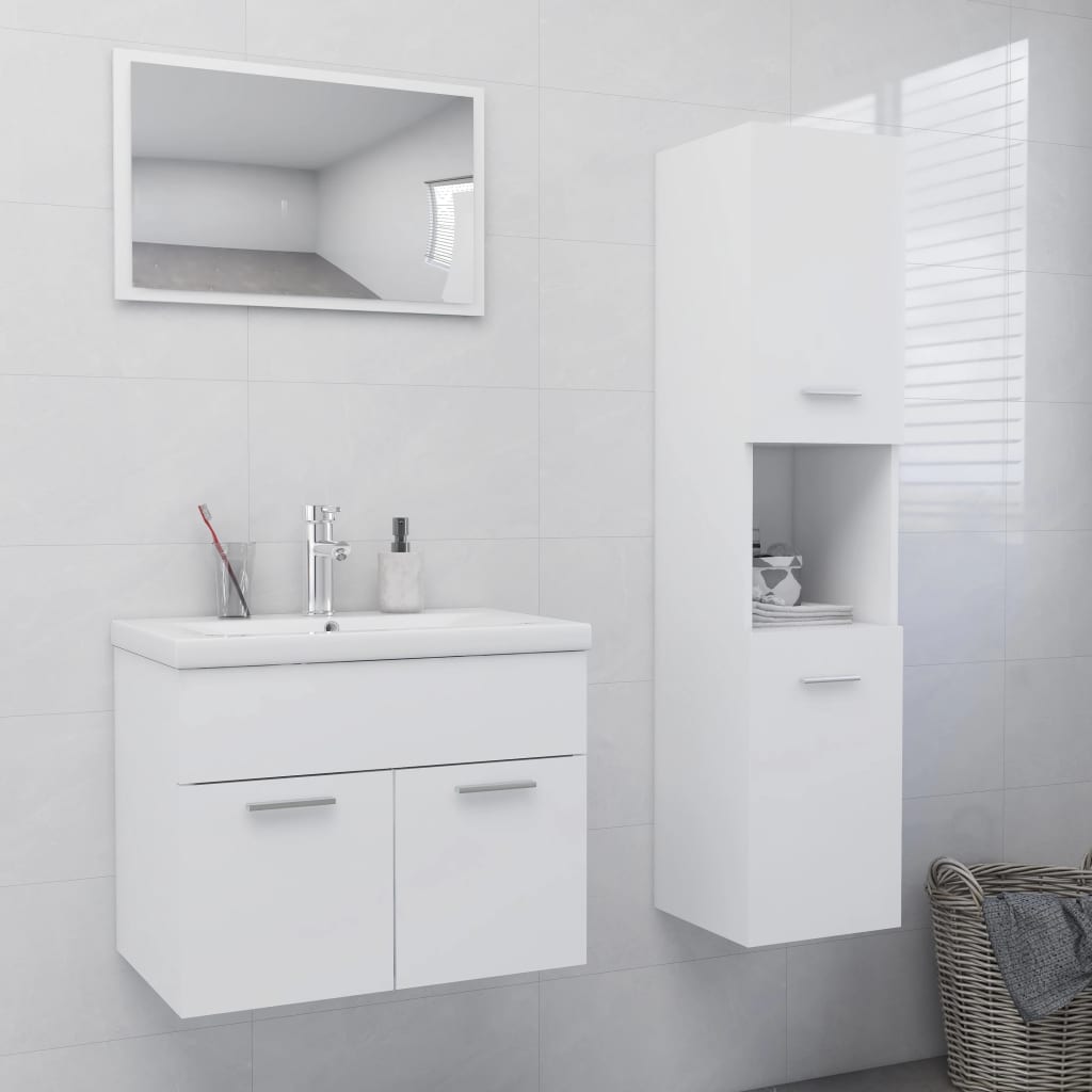 Bathroom Furniture Set White Engineered Wood - Merkel Designers