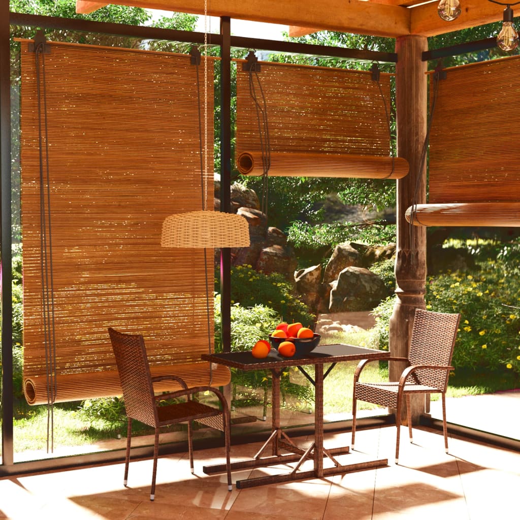 3 Piece Garden Dining Set Brown - Brittle & Co